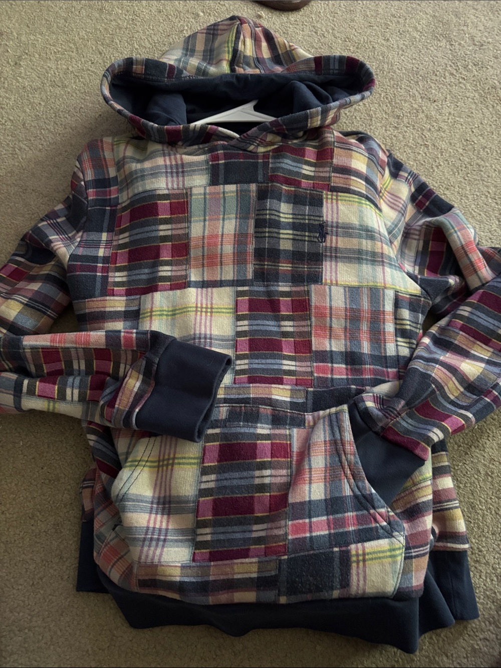 Polo by Ralph Lauren Multi-Color Plaid patch work Hoodie